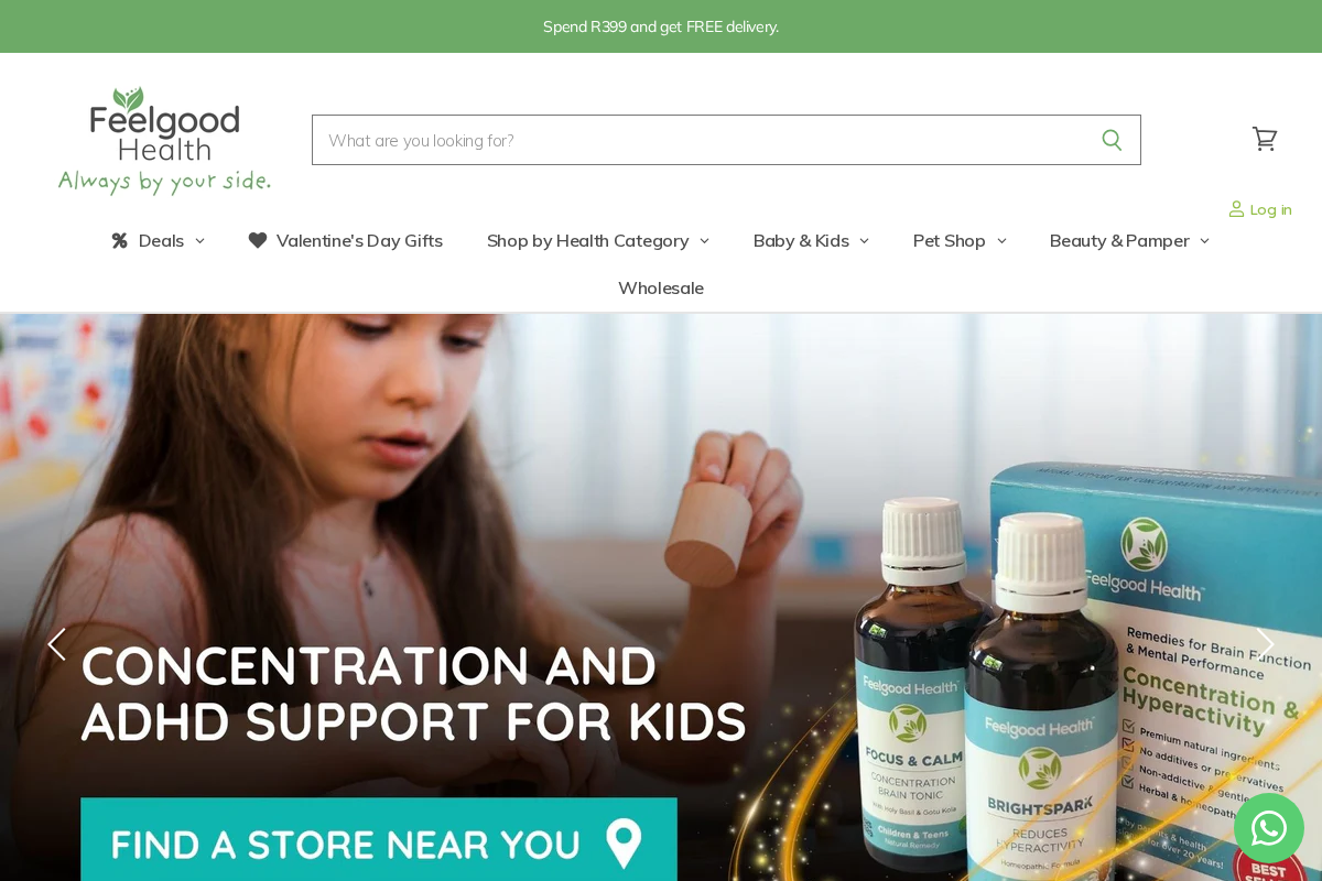 Feelgood Health homepage screenshot