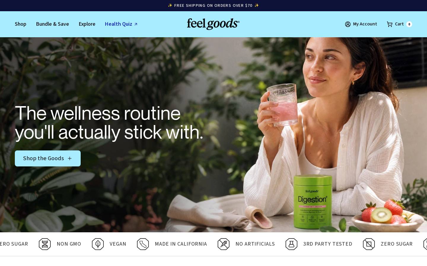 feelgoods.co homepage screenshot