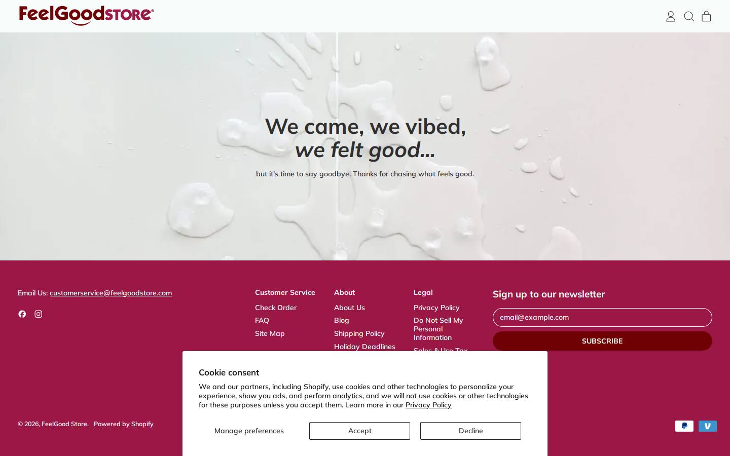 FeelGoodSTORE® homepage screenshot