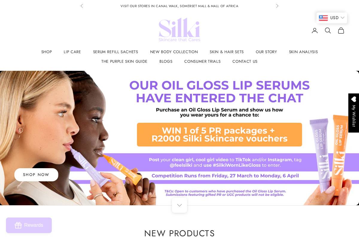 feelsilki.com homepage screenshot