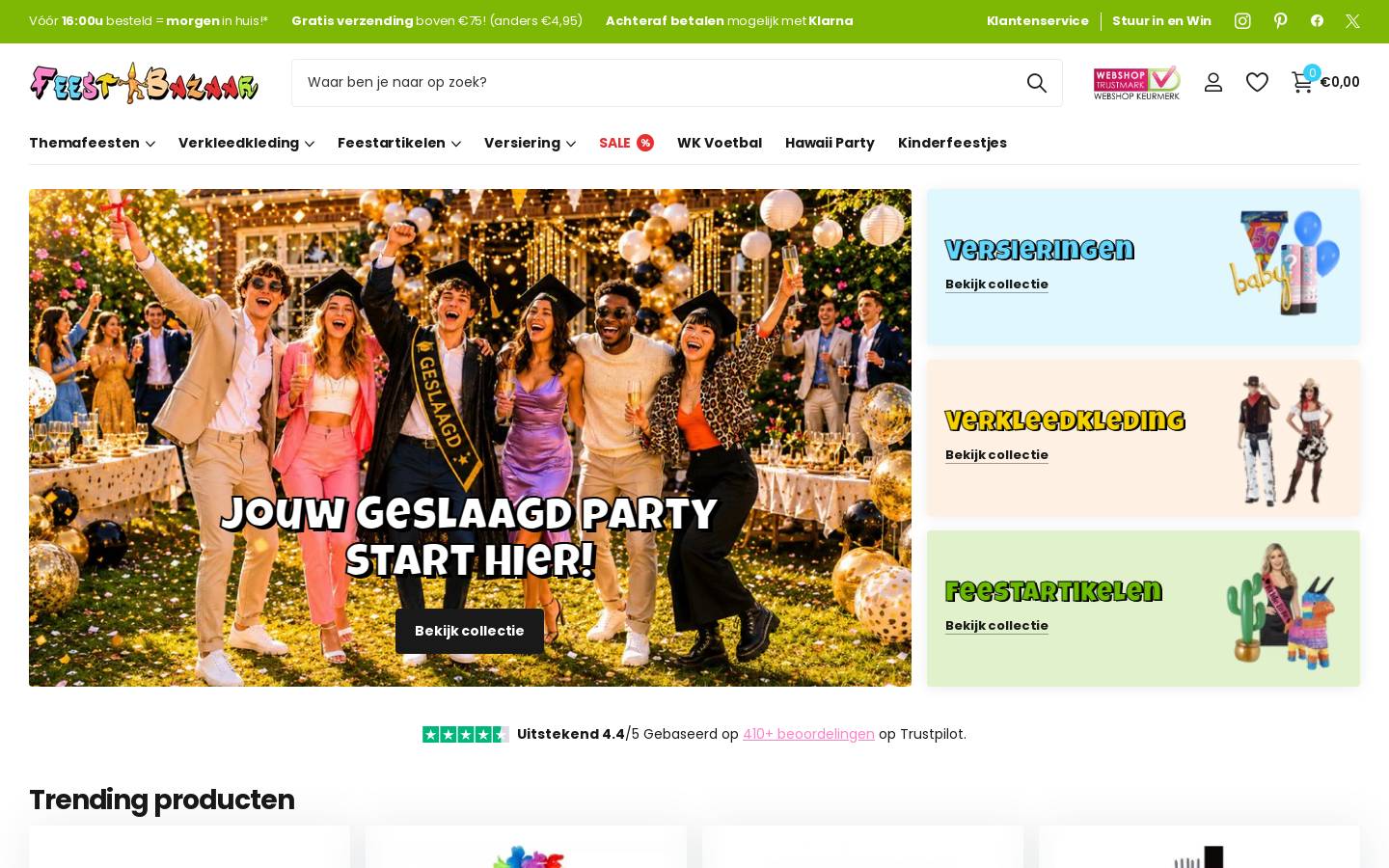 FeestBazaar.nl homepage screenshot