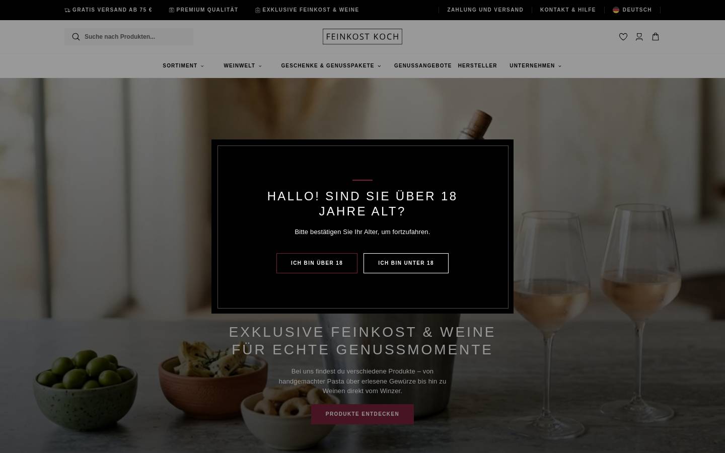 feinkost-koch.de homepage screenshot