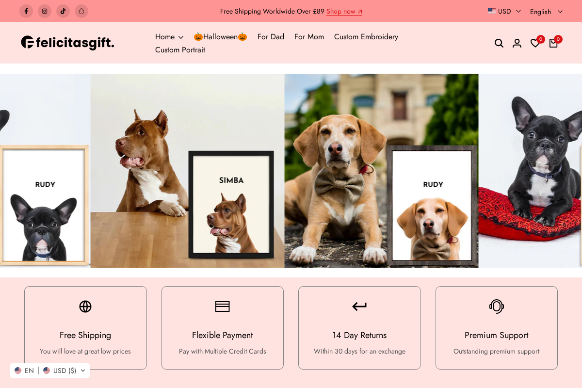 Felicitasgift homepage screenshot