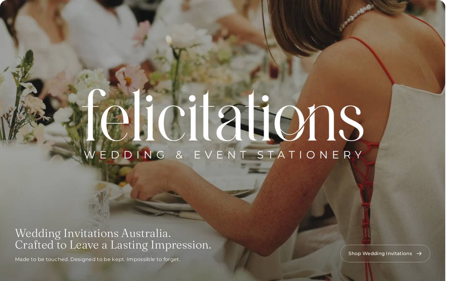 Felicitations - Invitations and Stationery homepage screenshot