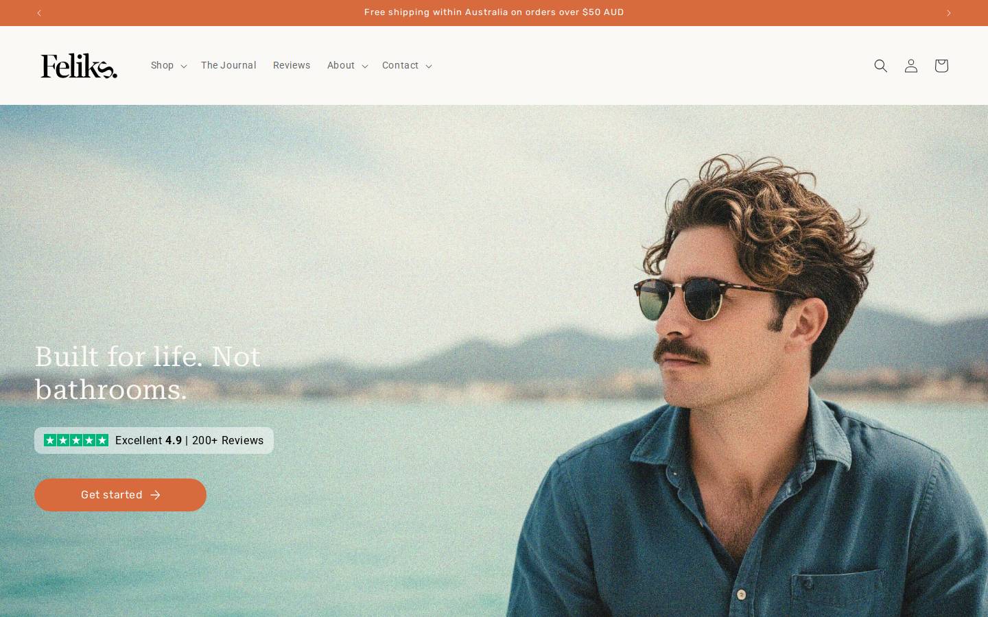Feliks Skincare homepage screenshot