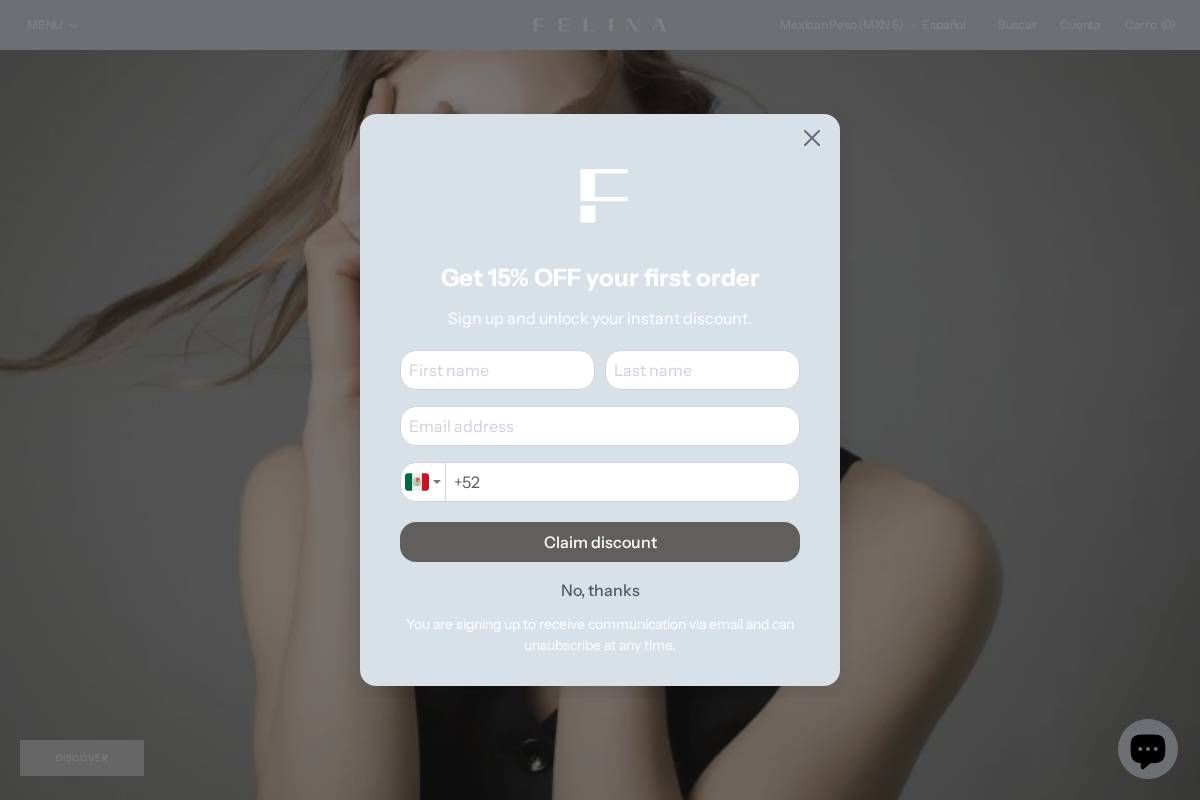 Felina homepage screenshot