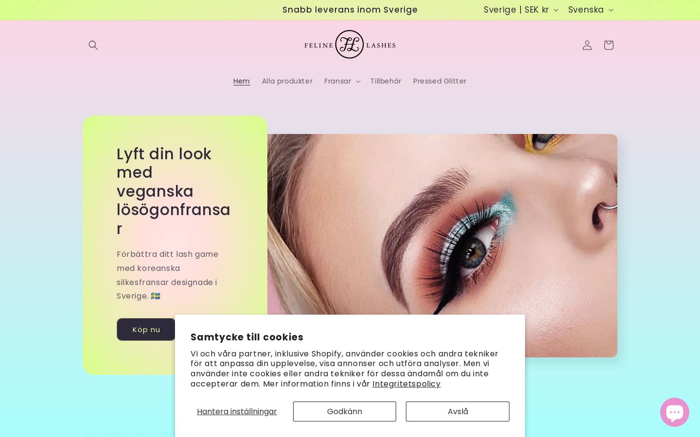 Feline Lashes homepage screenshot