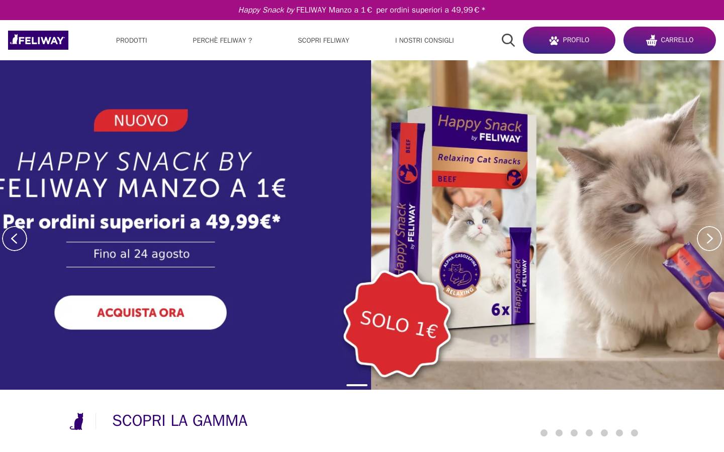 Feliway homepage screenshot
