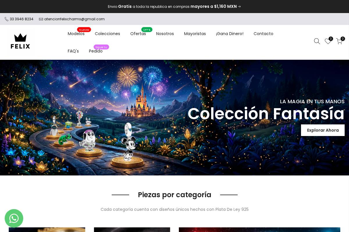 felixcharms.com homepage screenshot