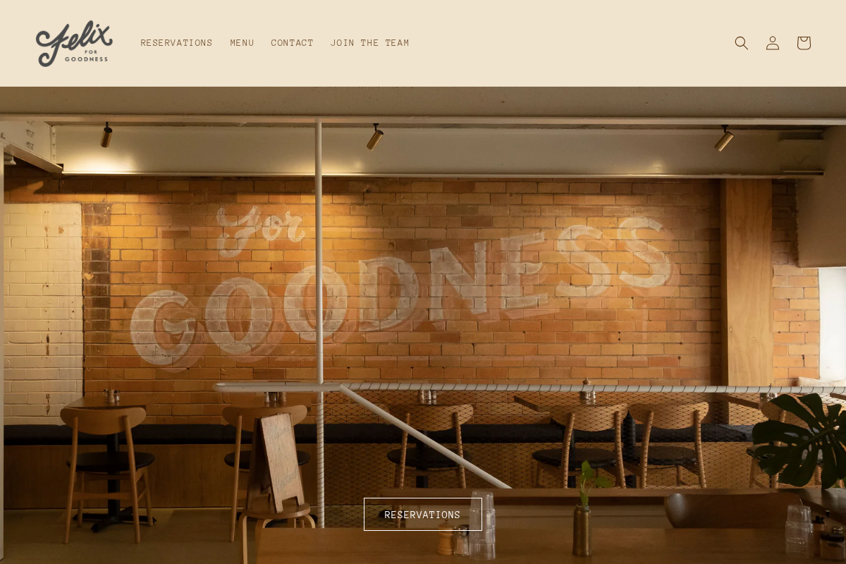 Felix for Goodness homepage screenshot