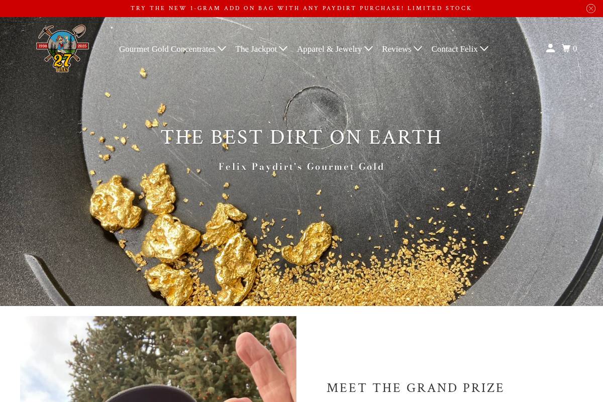 felixpaydirt.com homepage screenshot