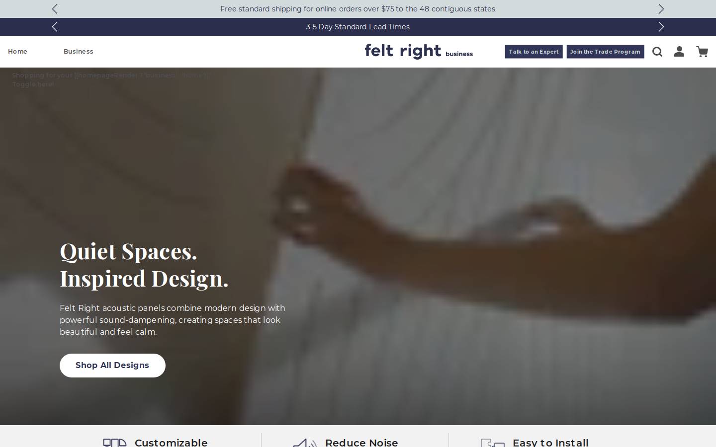 feltright.com homepage screenshot