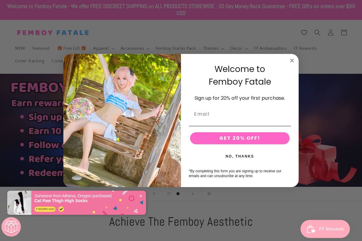 femboyfatale.com homepage screenshot