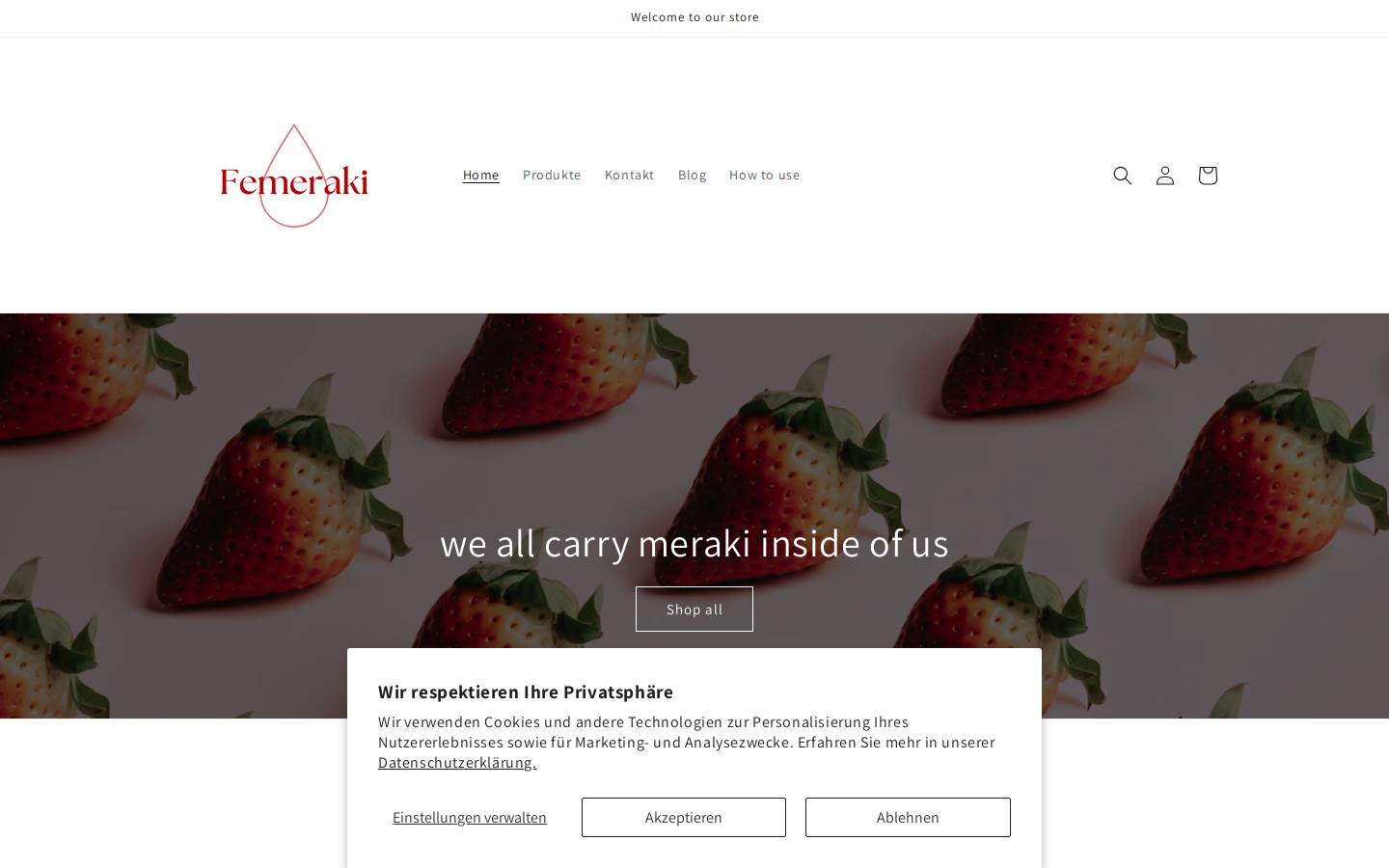 femeraki.com homepage screenshot
