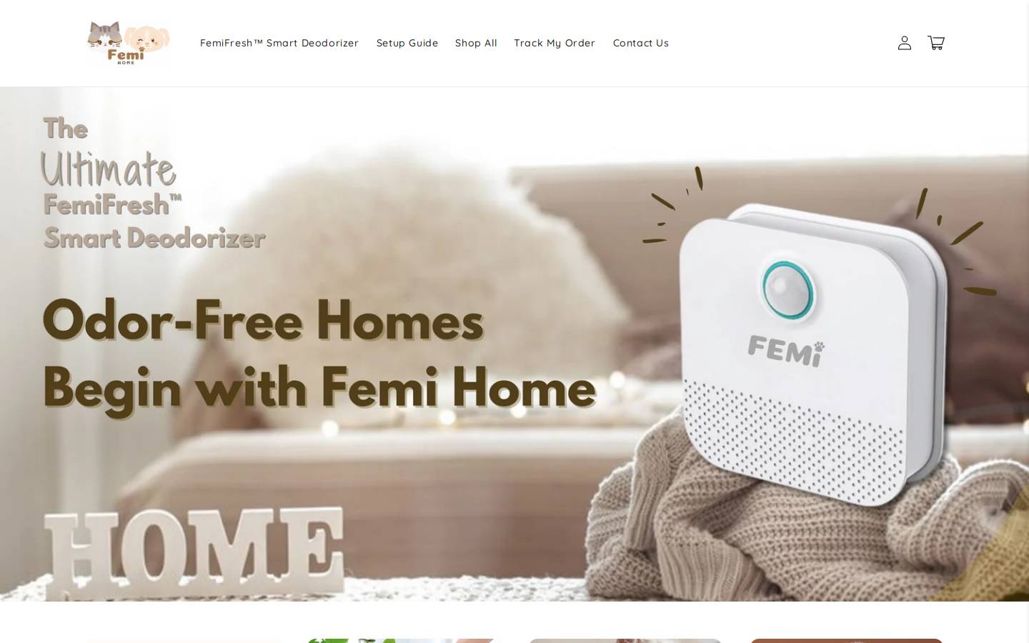 Femi Home homepage screenshot