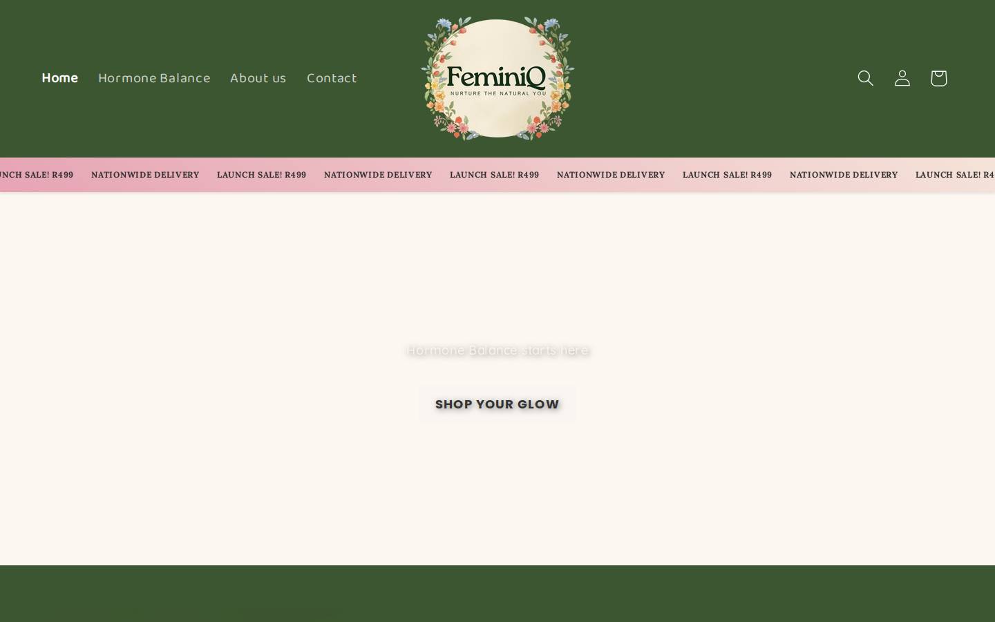 feminiq.co.za homepage screenshot