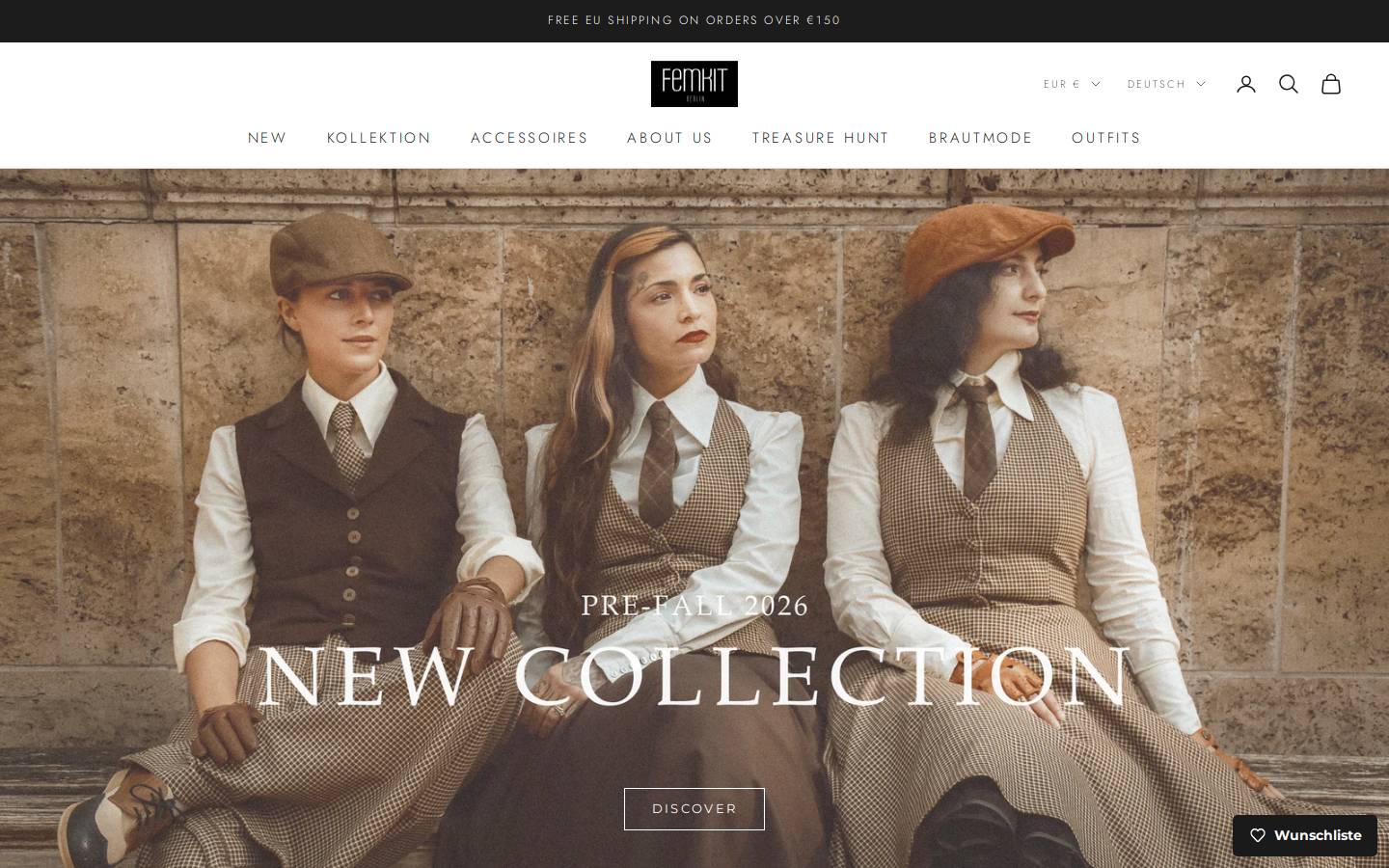 Femkit homepage screenshot