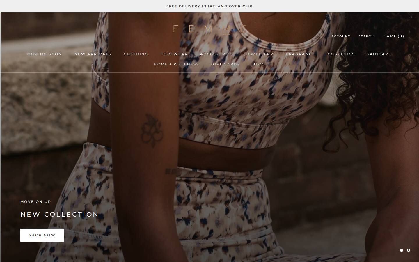 femme.ie homepage screenshot