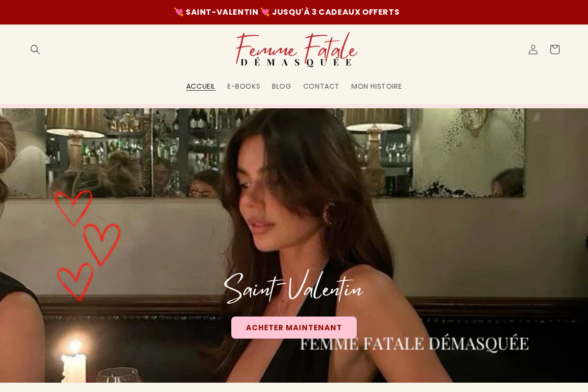 Femme Fatale Démasquée homepage screenshot