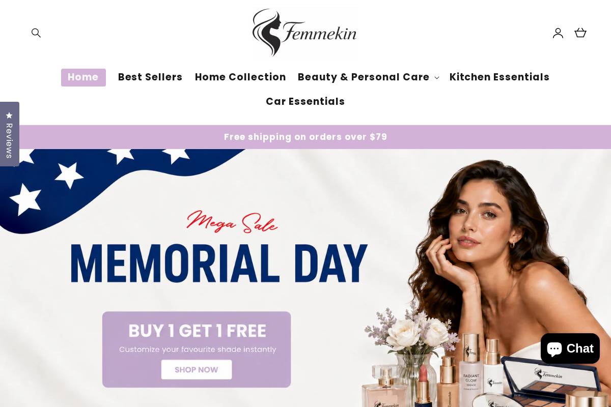 Femmekin homepage screenshot