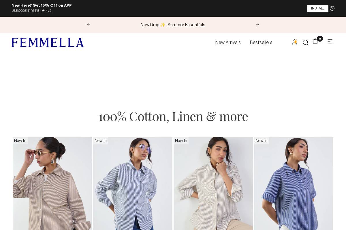 femmella.com homepage screenshot