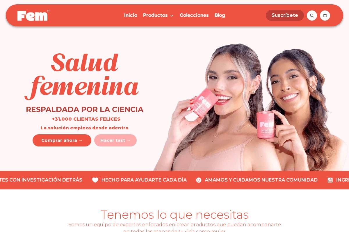 femprobiotics.co homepage screenshot