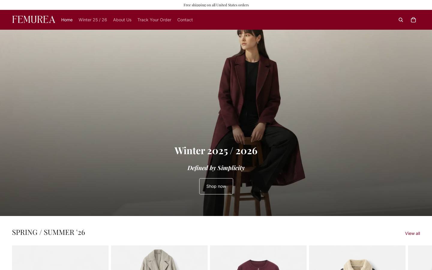 Femurea homepage screenshot