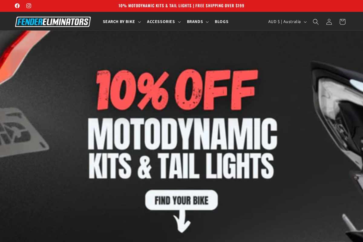 Fender Eliminators homepage screenshot