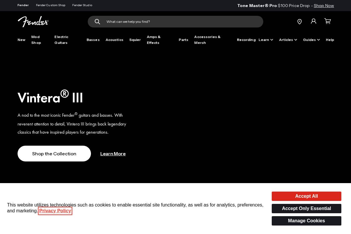 Fender Musical Instruments Corporation homepage screenshot