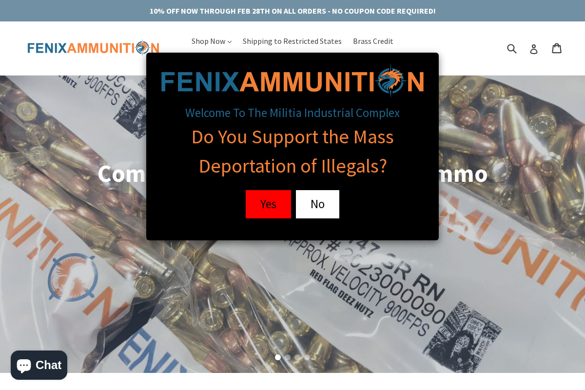 Fenix Ammunition homepage screenshot
