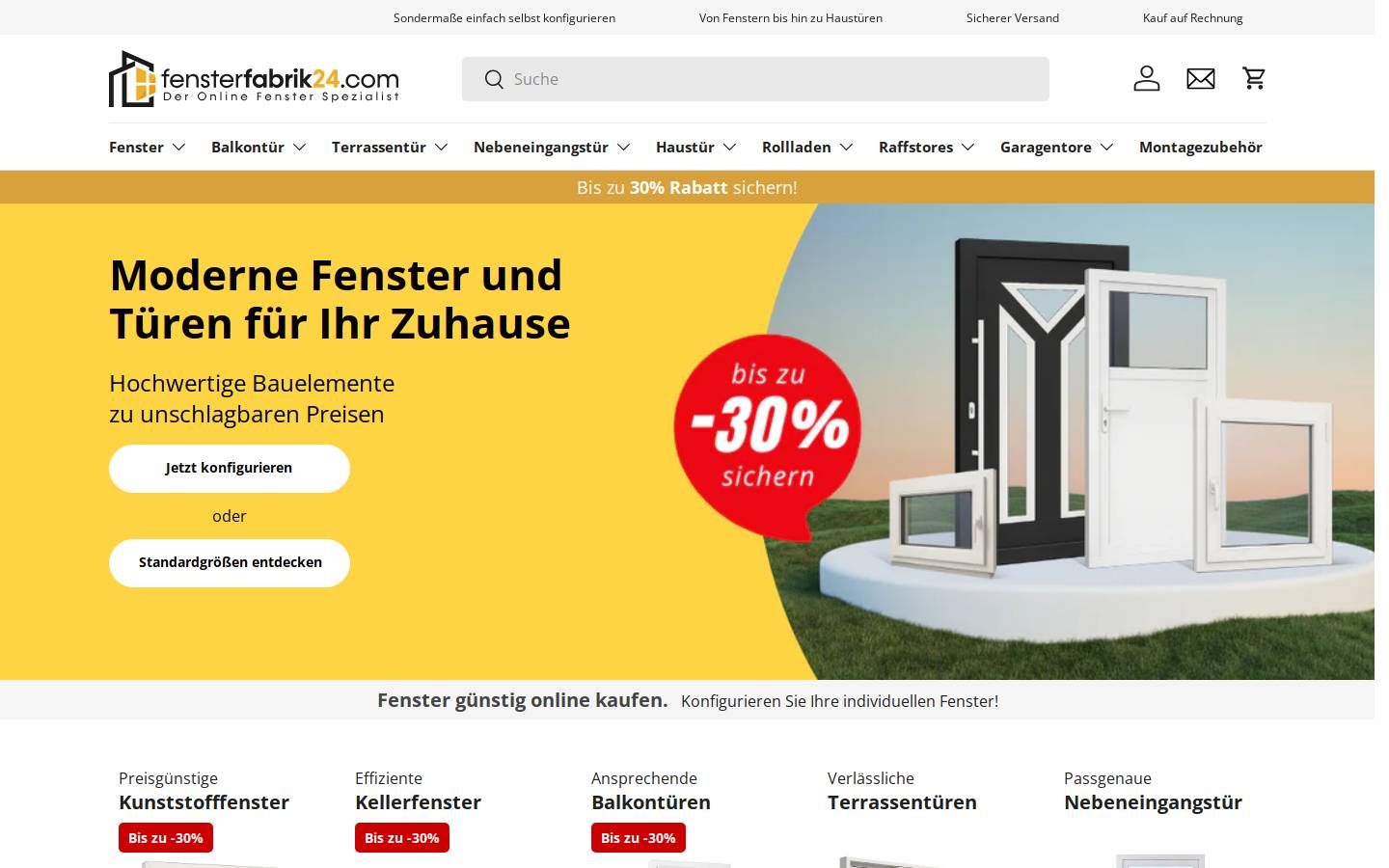 fensterfabrik24.com homepage screenshot