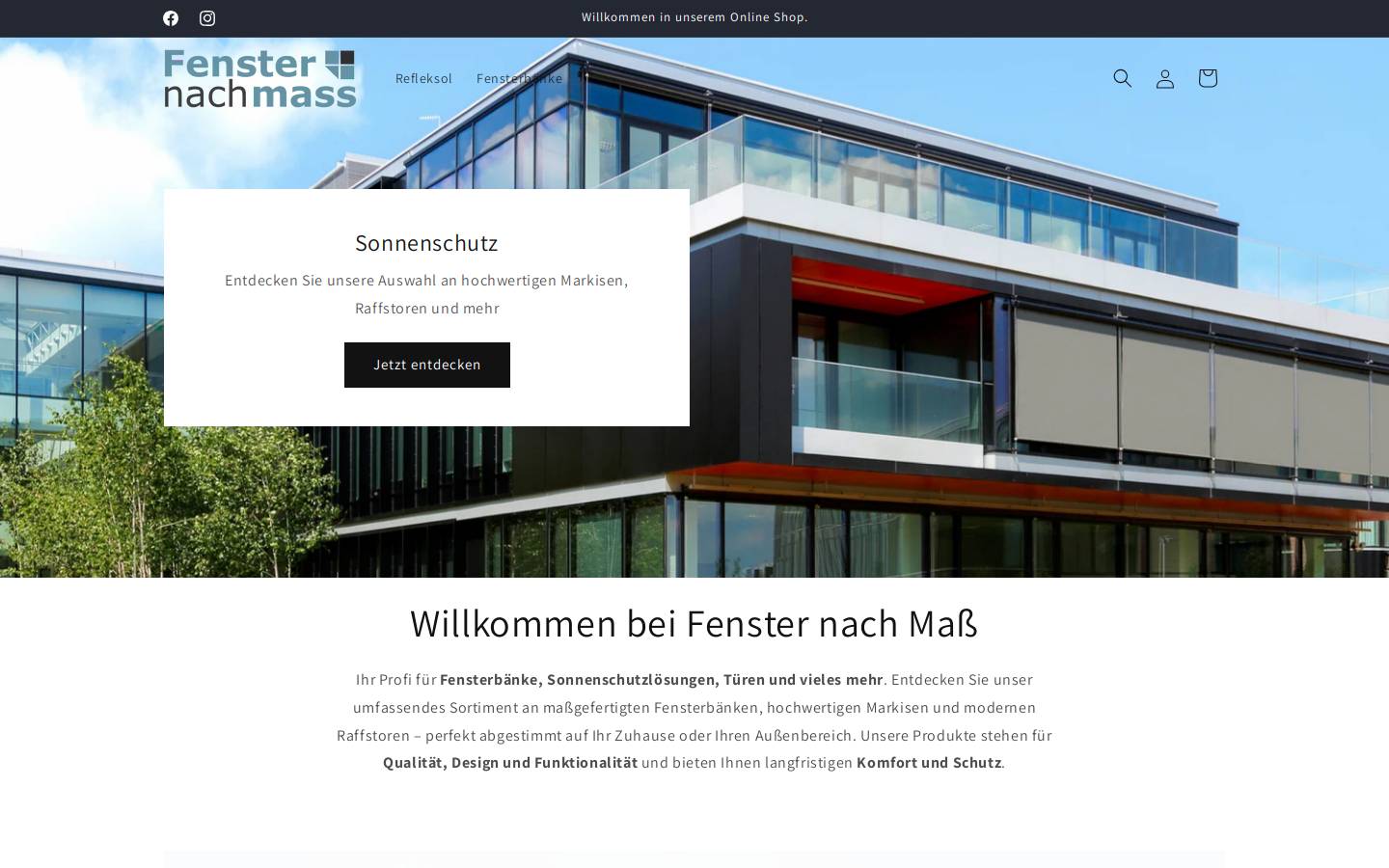 fensternachmass.de homepage screenshot