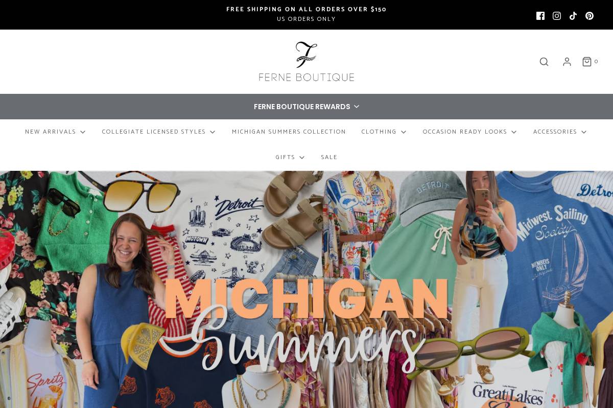 ferneboutique.com homepage screenshot