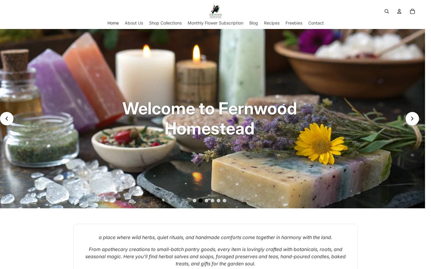 fernwoodhomestead.com homepage screenshot