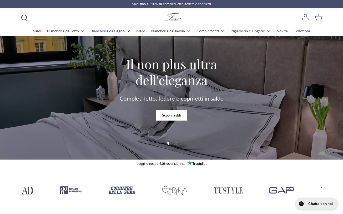 Ferò Milano homepage screenshot