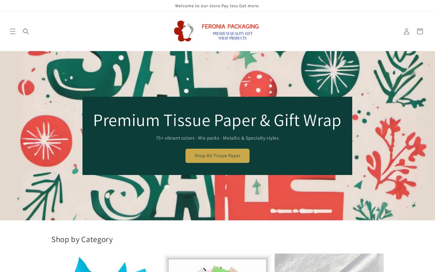 feroniapackaging.com homepage screenshot