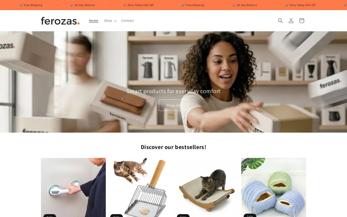 Ferozas homepage screenshot