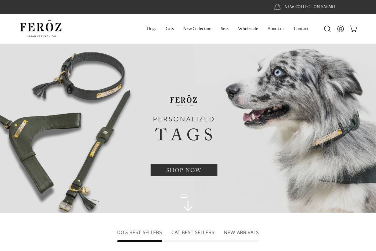ferozpetfashion.com homepage screenshot