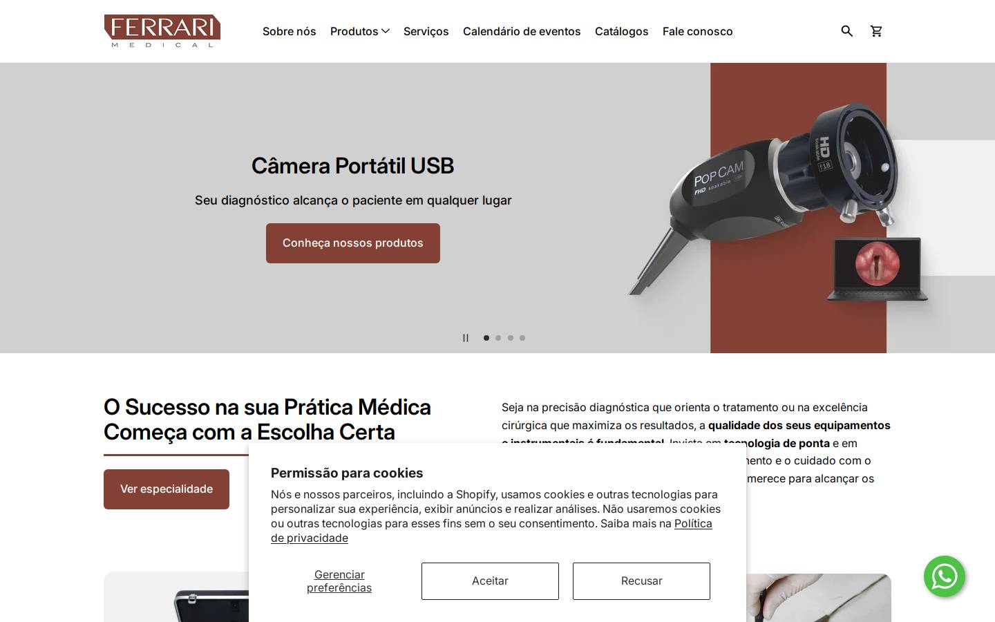 ferrarimedical.com.br homepage screenshot