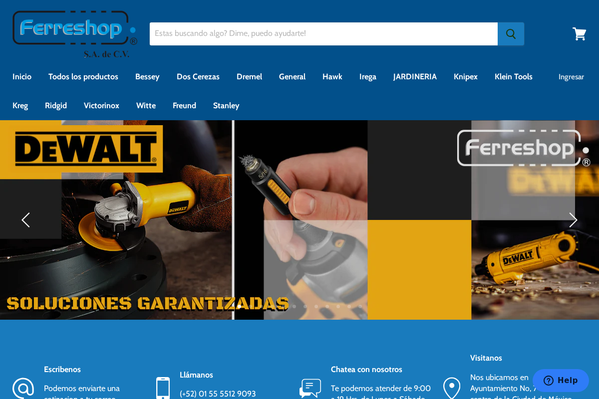 Ferreshop homepage screenshot