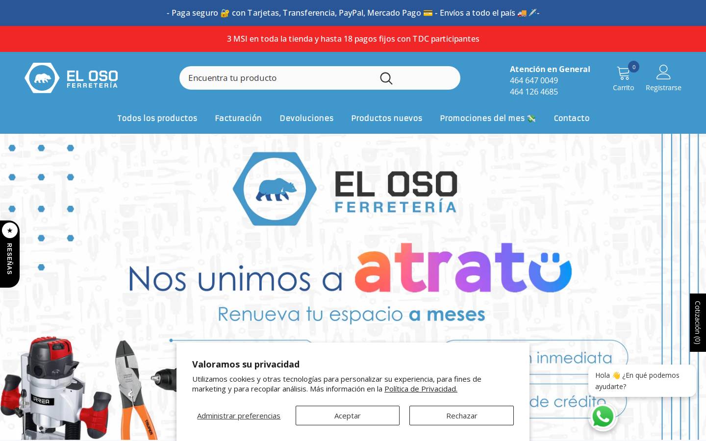 ferreteriaeloso.mx homepage screenshot