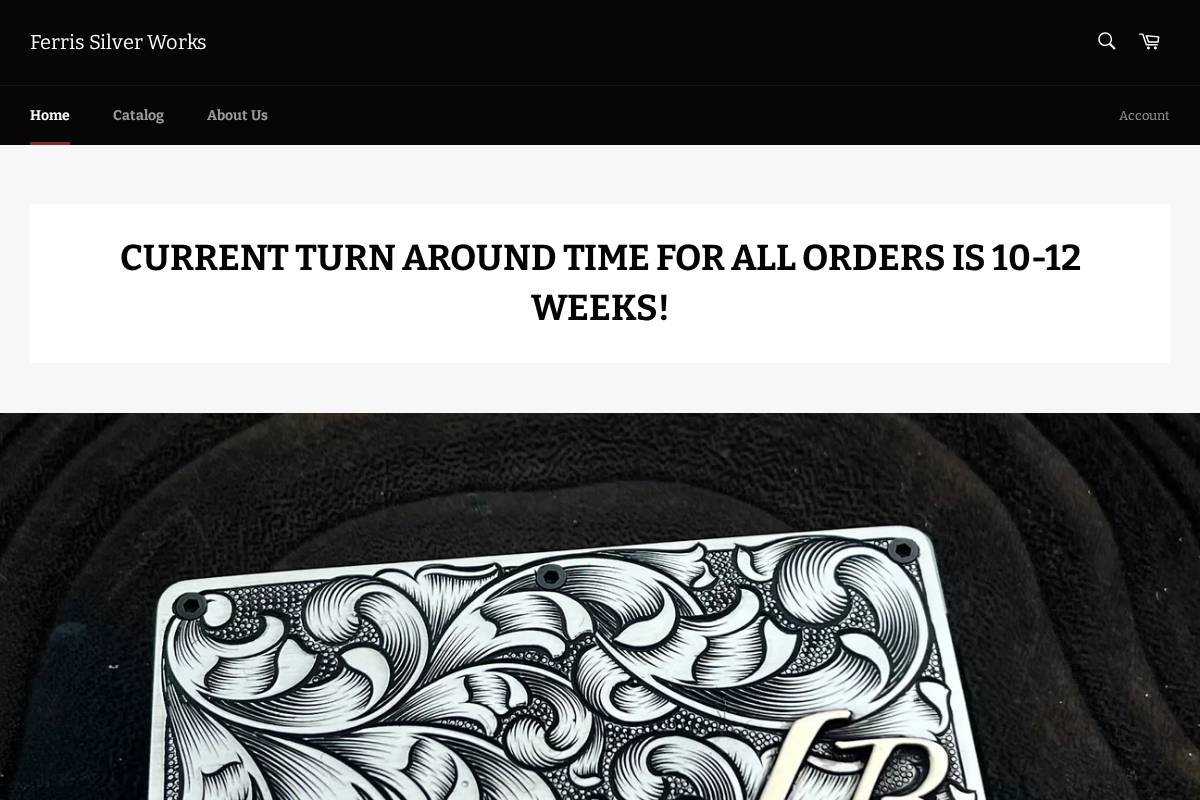 ferrissilverworks.com homepage screenshot