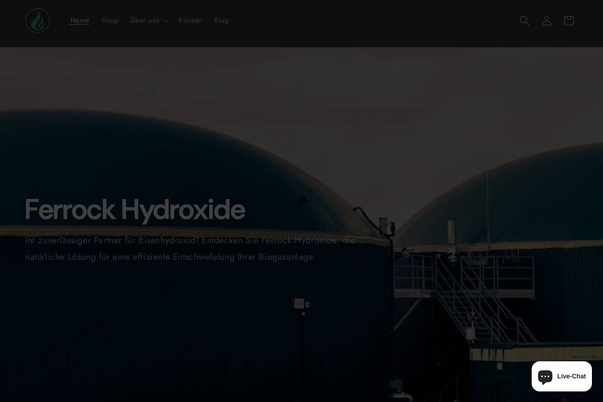 ferrock-hydroxide.com homepage screenshot