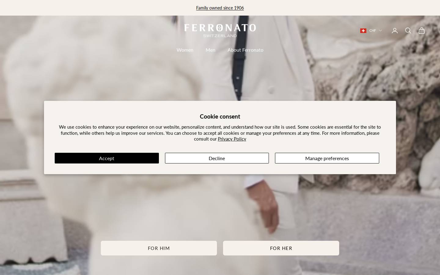 ferronato-switzerland.com homepage screenshot