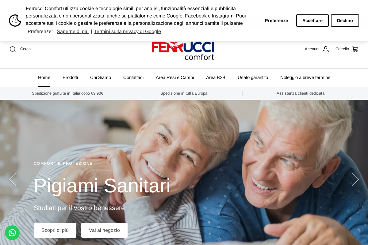 Ferrucci Comfort homepage screenshot