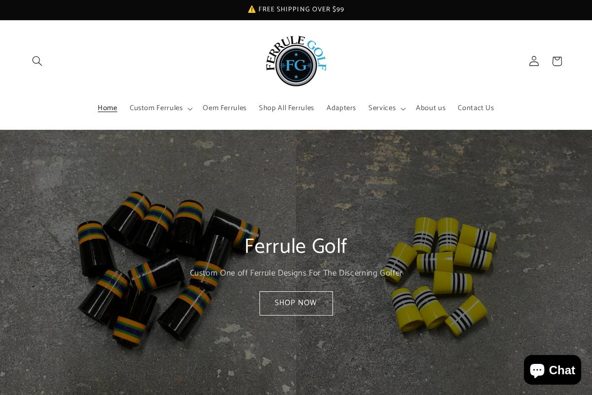 ferrulegolf.com homepage screenshot