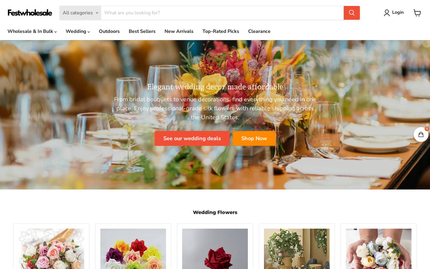 Festwholesale homepage screenshot