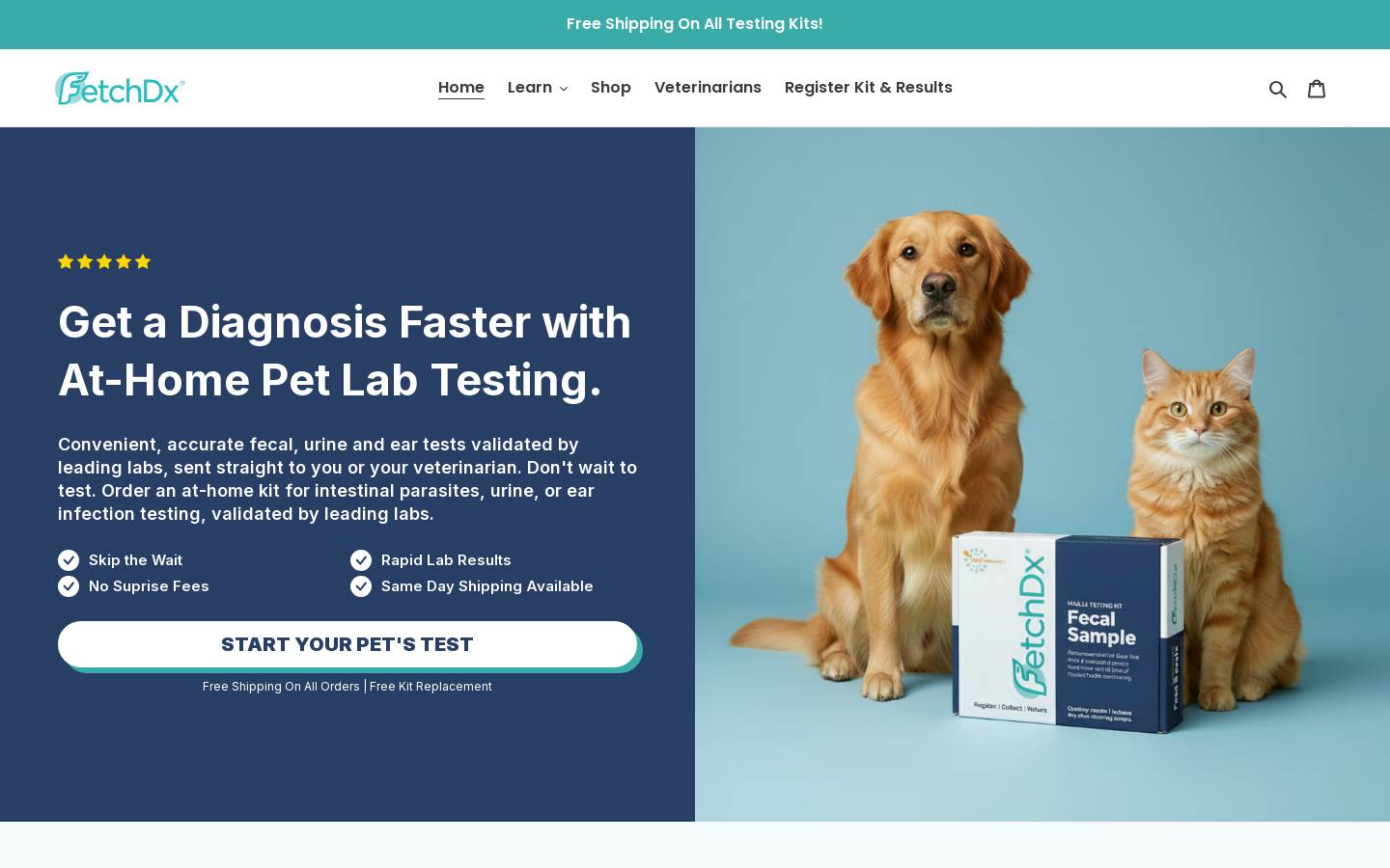 Fetchdx homepage screenshot