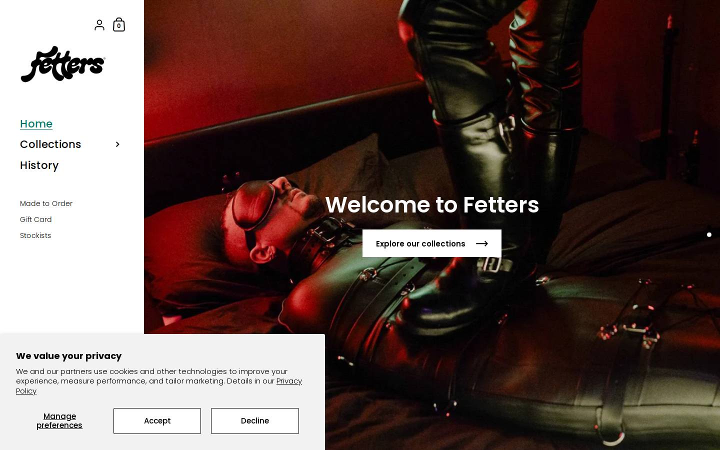 Fetters homepage screenshot