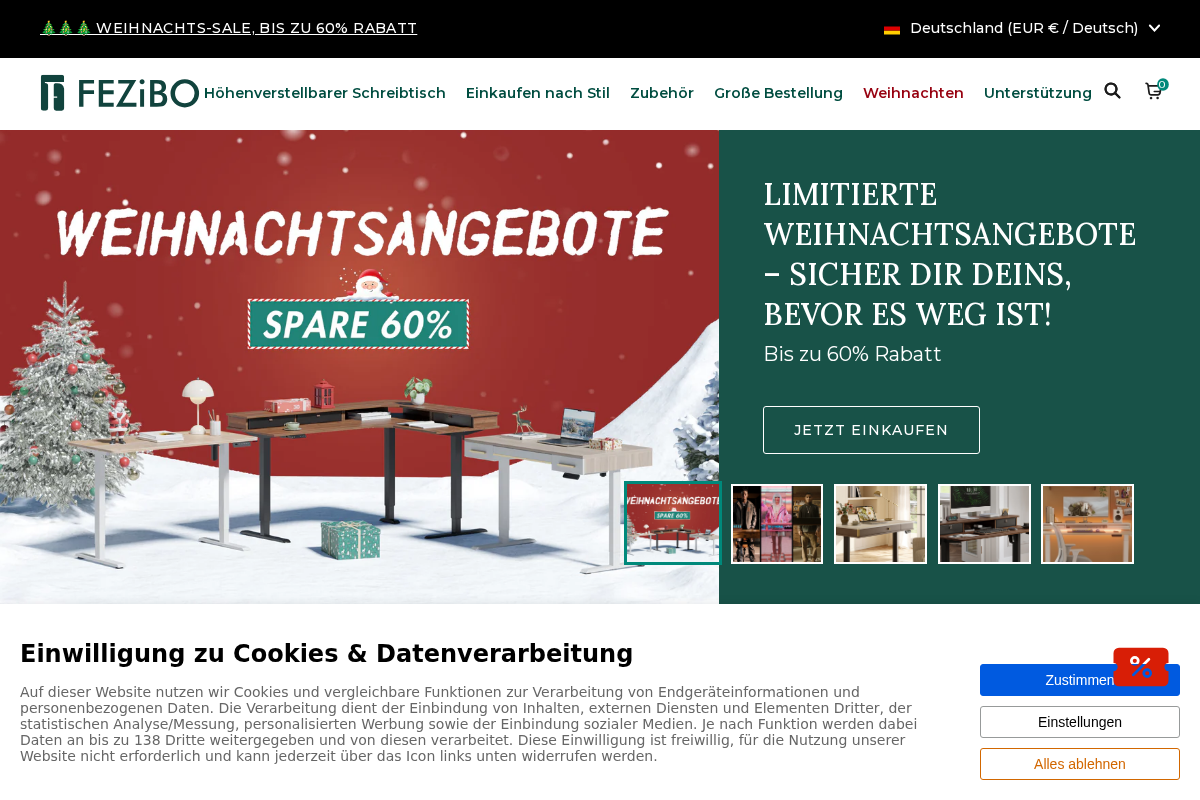 Fezibo homepage screenshot